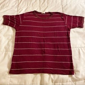 John Galt Maroon/White Stripped Top OS